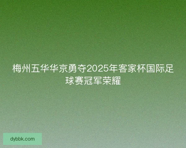梅州五华华京勇夺2025年客家杯国际足球赛冠军荣耀